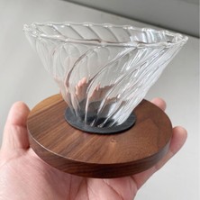 Encounter V60 Brewing Coffee Dripper Home Cafe Taşınabilir Ahşap Taban İçin Kullanımı Basit (Yurt Dışından)