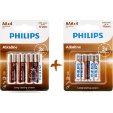 Philips Alkalin 8'li Özel Pil Paketi  4AA+4AAA