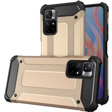 Caseart Xiaomi Poco M4 Pro 5g Kapak Çift Katmanlı Zırh Tank Kılıf - Gold