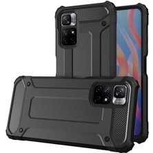 Caseart Xiaomi Poco M4 Pro 5g Kapak Çift Katmanlı Zırh Tank Kılıf - Siyah