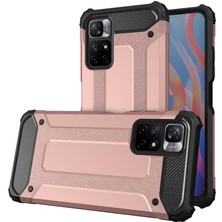 Caseart Xiaomi Redmi Note 11T 5g Kapak Çift Katmanlı Zırh Tank Kılıf - Rose Gold