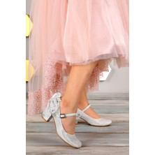 Kiko Kids Kiko 754 Çupra Günlük Kız Çocuk 4 cm Topuk Babet Ayakkabı Gümüş