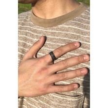 The Collection Özgürlük Zincir Figürlü Ayarlanabilir Siyah Yüzük