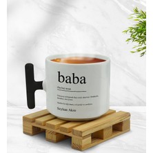 BK Kişiye Özel Baba Tasarımlı Siyah T Kulplu Middle Kupa Bardak-1