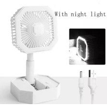 Xtrıke Me Şarjlı Taşınabilir Işıklı Mini Katlanır Usbli Masa Üstü Ev-Ofis Mini Fan YK-3308