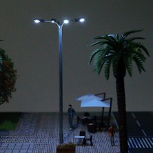 Sononia Model Tren Lamba Sokak Işıkları Lamppost Ho Oo Modelleri Düzeni Dört Kafa 1:75 Beyaz (Yurt Dışından)