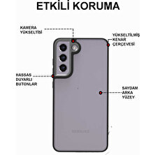 Caseart Samsung Galaxy A13 4g Kapak Metal Kamera Korumalı Arkası Şeffaf Silikon Kılıf - Mavi