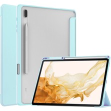 Shin-Wo Samsung Galaxy Tab S8+ Plus Için Şeffaf Tablet Kılıfı - Siyah (Yurt Dışından)