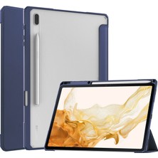 Shin-Wo Samsung Galaxy Tab S8+ Plus Için Şeffaf Tablet Kılıfı - Siyah (Yurt Dışından)