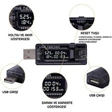 UniChrome LED Ekranlı USB Voltmetre Ampermetre USB Şarj Kapasitesi Test Cihazı