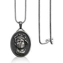 Bysilverstone  Medusa Başı Madalyon Gümüş Kolye