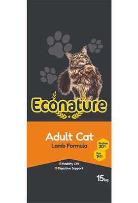 Econature Kuzu Etli Kuru Yetişkin Kedi Maması 15 kg