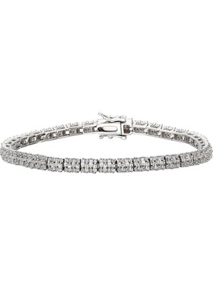 Adal Silver Kadın 925 Ayar Gümüş Baget Taşlı Bileklik