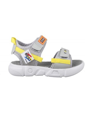 Marka Sesi Bücür  300 Gri Sarı Çocuk Sandalet