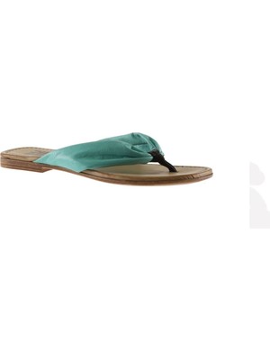 Bueno Shoes Yeşil Deri Kadın Düz Sandalet