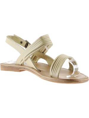 Bueno Shoes Sarı Deri Kadın Düz Sandalet