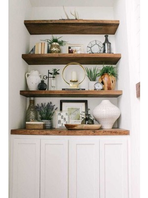 Karadeniz Dizayn Doğal Ahşap Raf 3'lü Takım - 140 x 20 cm