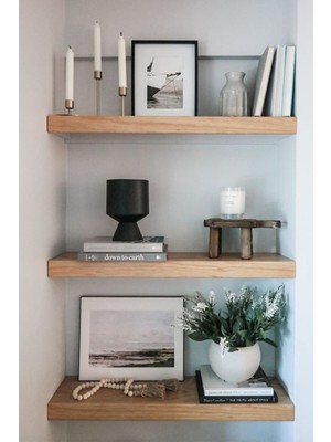 Karadeniz Dizayn Doğal Ahşap Raf 3'lü Takım - 110 x 20 cm