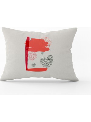 Cango Home Kırmızı Turuncu Modern Harfli Dijital Baskılı Kırlent Yastık Kılıfı  CGH669-3550 Çift Tarafı Baskılı