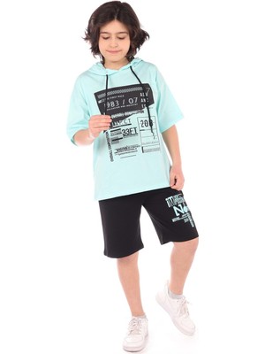 Toontoy Kids Toontoy Erkek Çocuk Overall Composition Baskılı Şortlu Takım