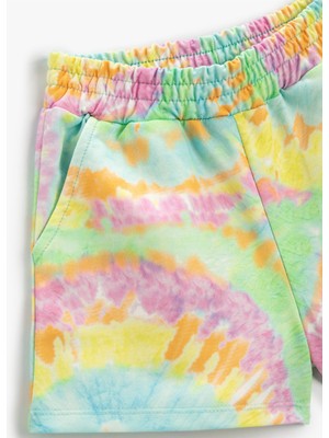 Koton Renkli Şort Batik Desenli Cepli Diz Üstü