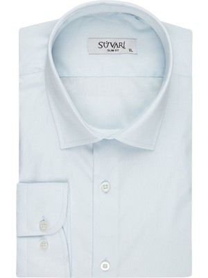Süvari Slim Fit Mavi Erkek Gömlek