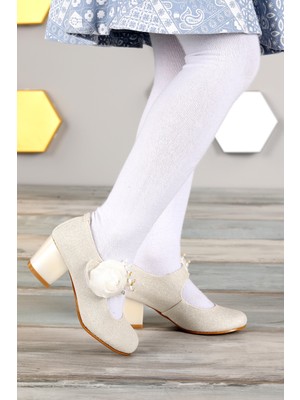 Kiko Kids Kiko 751 Simli Günlük Kız Çocuk 4 cm Topuk Babet Ayakkabı