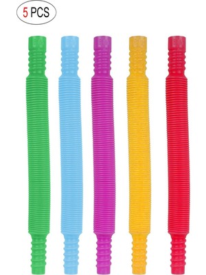HYD Fidget 5 Li Set Stres Giderici Pop Tubes Renkli Eğlenceli Oyun 5 Adet 2-4 Yaş İçin