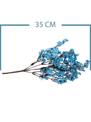 Yapay Çiçek 5 Dallı Mavi Bahar Dalı Demeti