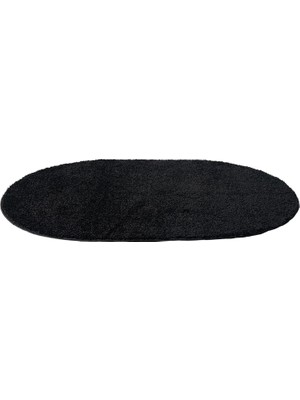 Eurobano Home - Siyah Kaymaz Taban Yıkanabilir Ultra Yumuşak Oval Halı
