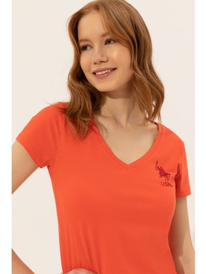 U.S. Polo Assn. Kadın Kırmızı Basic Tişört 50246286-VR213