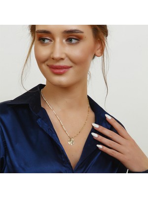 Barika Jewelry Barika Kadın Yoncalı Altın Kolye