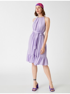 Koton Midi Boy Elbise Halter Yaka Kuşaklı