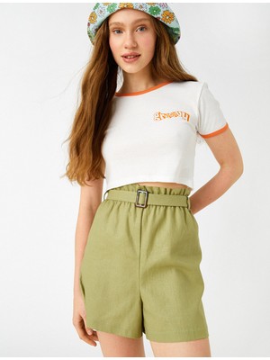 Koton Kemerli Yüksek Bel Şort