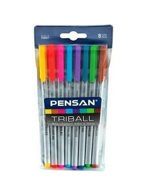 Pensan Triball 8'li Tükenmez Pensan My King 10'lu Simli Jel Kalem