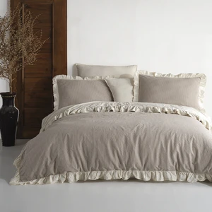 Macas Home Ruffle %100 Pamuklu Fırfırlı Ipliği Boyalı Çift Kişilik Nevresim Takımı 200 x 220 cm