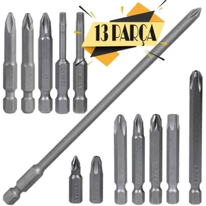 Izeltaş-Klytek Matkap Bits Uç Vidalama Ucu Düz Yıldız Torx Uç (13 Parça)