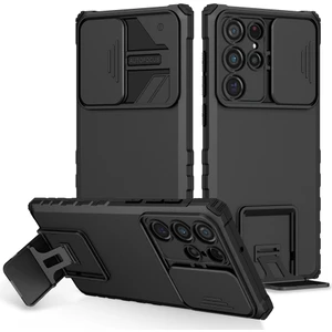 Samsung Galaxy S22 Ultra Pc + Yumuşak Tpu Kamera Sürgülü Pencere Koruyucu Kılıf - Beyaz  (Yurt Dışından)