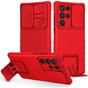 Samsung Galaxy S22 Ultra Pc + Yumuşak Tpu Kamera Sürgülü Pencere Koruyucu Kılıf - Beyaz  (Yurt Dışından)