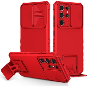 Samsung Galaxy S21 Ultra Pc + Yumuşak Tpu Kamera Sürgülü Pencere Koruyucu Kılıf - Beyaz  (Yurt Dışından)