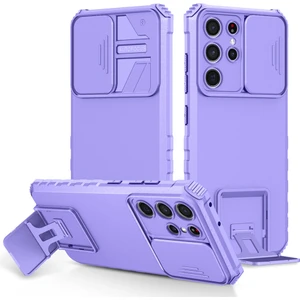 Samsung Galaxy S21 Ultra Pc + Yumuşak Tpu Kamera Sürgülü Pencere Koruyucu Kılıf - Beyaz  (Yurt Dışından)