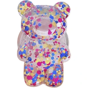 Cep Telefonu Kavrama Tutucu Geri Çekilebilir Glitter Şeffaf Karikatür Ayı Katlanır Telefon Parmak Genişleyen Ofis Için Standı(Yurt Dışından)