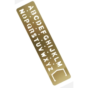 Pirinç Alfabe Yazı Şablonu Tekli -Yazı Ölçüsü:8mm