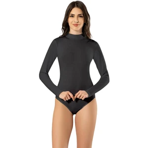 Kadın 2'li Yarım Balıkçı Yaka Uzun Kollu Çıtçıtlı Body 6181 | Siyah
