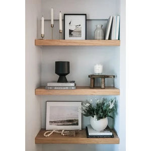 Karadeniz Dizayn Doğal Ahşap Raf 3'lü Takım - 80 x 20 cm