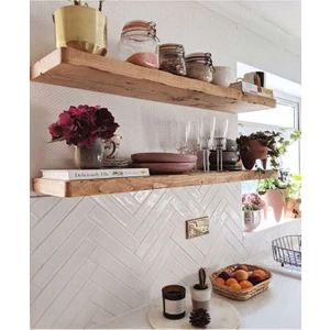 Karadeniz Dizayn Doğal Ahşap Raf 2'li Takım - 150 x 20 cm