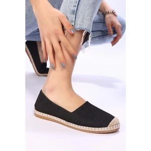 Kadın Siyah Keten Espadril