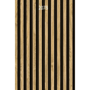 2078 Lambri Panel Ahşap Duvar Çıtası Desenli Premium Duvar Kağıdı 5,30 M²