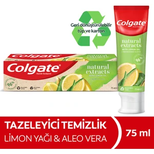 Natural Extracts Limon Yağı ve Aloe Vera Doğal Özlü Maksimum Ferahlık Diş Macunu 75 ml