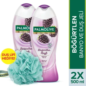Body Butter Böğürtlen Keyfi Banyo ve Duş Jeli 500 ml x 2 Adet + Duş Lifi